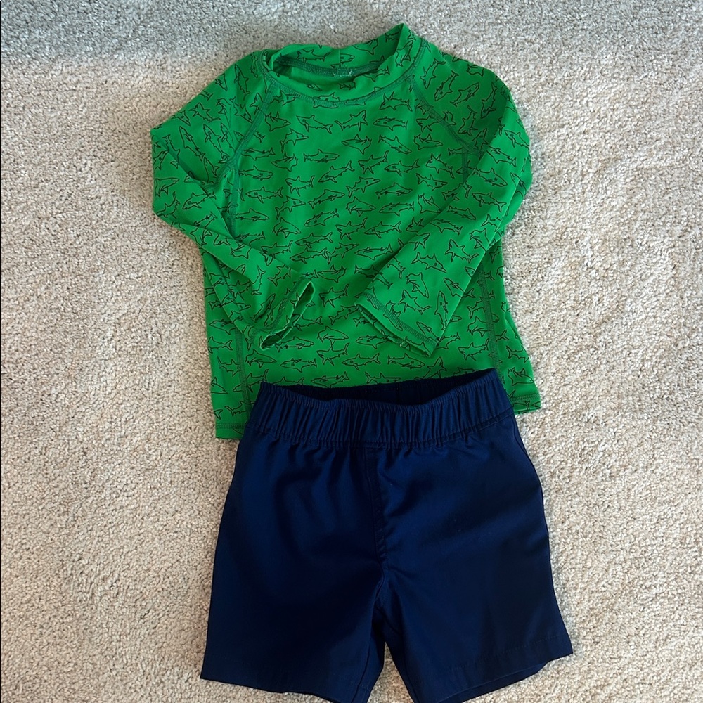 18 Month Rash Guard and Swim Trunk Set